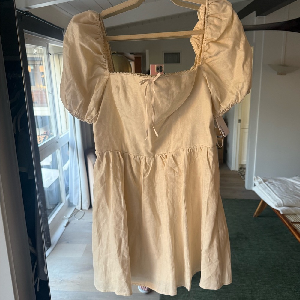 Reformation malvina linen mini dress NWT 12 - Picture 4 of 6